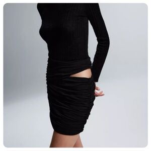 Zara Cutout Drape Mini Skirt in Black | Size Small NWT